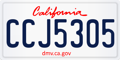 CA license plate CCJ5305