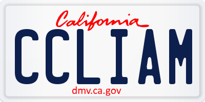 CA license plate CCLIAM