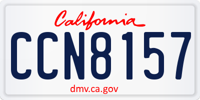 CA license plate CCN8157