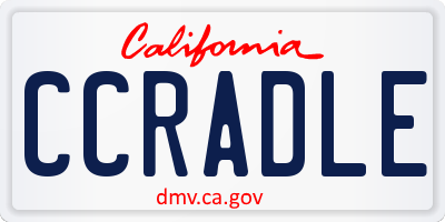 CA license plate CCRADLE