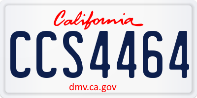 CA license plate CCS4464