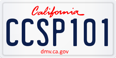 CA license plate CCSP101