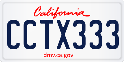 CA license plate CCTX333