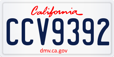 CA license plate CCV9392