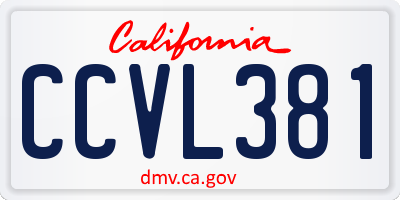 CA license plate CCVL381