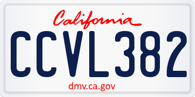 CA license plate CCVL382