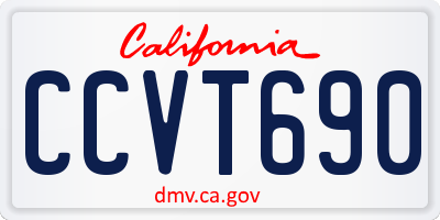 CA license plate CCVT690