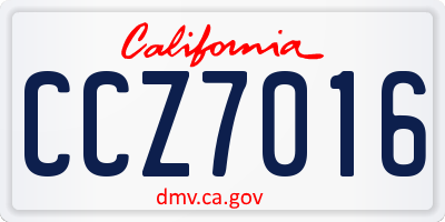 CA license plate CCZ7016