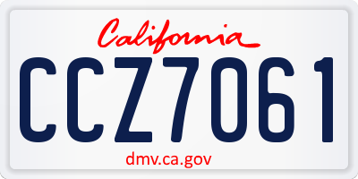 CA license plate CCZ7061