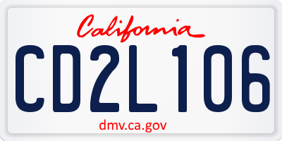 CA license plate CD2L106