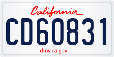 CA license plate CD60831