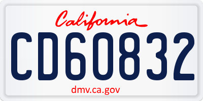 CA license plate CD60832