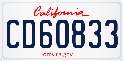 CA license plate CD60833