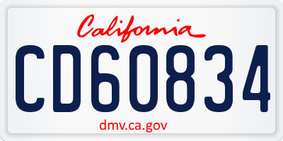 CA license plate CD60834