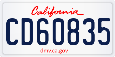 CA license plate CD60835