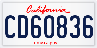 CA license plate CD60836