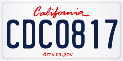 CA license plate CDC0817