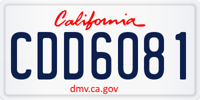 CA license plate CDD6081