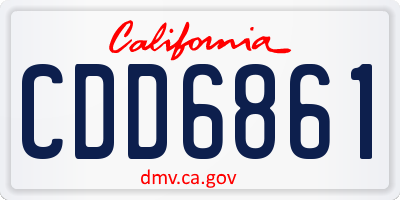 CA license plate CDD6861