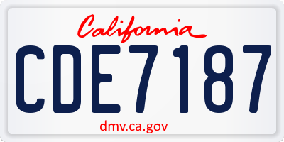 CA license plate CDE7187