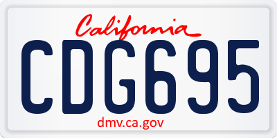 CA license plate CDG695