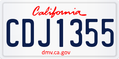 CA license plate CDJ1355