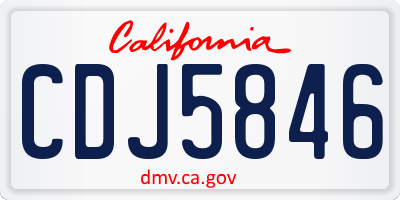 CA license plate CDJ5846