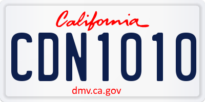 CA license plate CDN1010