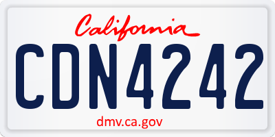 CA license plate CDN4242