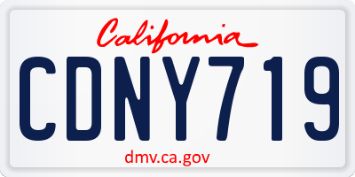 CA license plate CDNY719