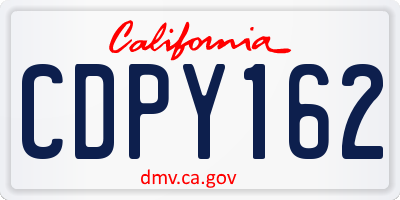 CA license plate CDPY162