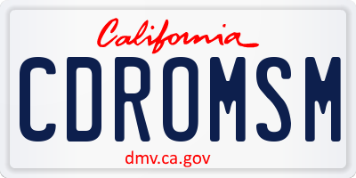 CA license plate CDROMSM