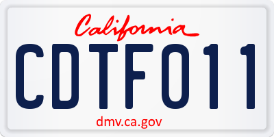 CA license plate CDTF011