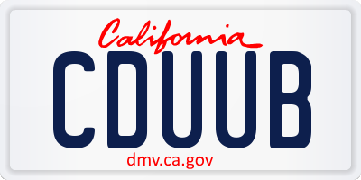 CA license plate CDUUB