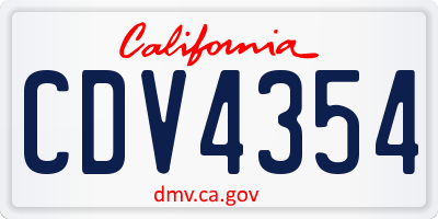 CA license plate CDV4354