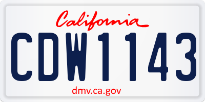 CA license plate CDW1143