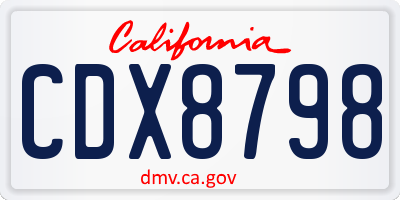 CA license plate CDX8798