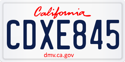 CA license plate CDXE845