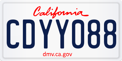 CA license plate CDYY088