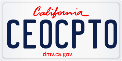 CA license plate CE0CPT0