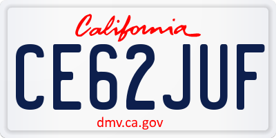 CA license plate CE62JUF