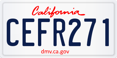 CA license plate CEFR271