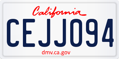 CA license plate CEJJ094