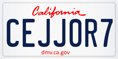 CA license plate CEJJ0R7