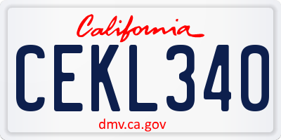 CA license plate CEKL340