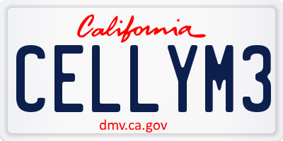 CA license plate CELLYM3