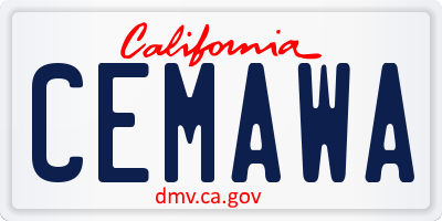 CA license plate CEMAWA