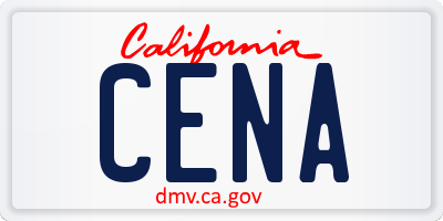 CA license plate CENA