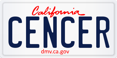 CA license plate CENCER