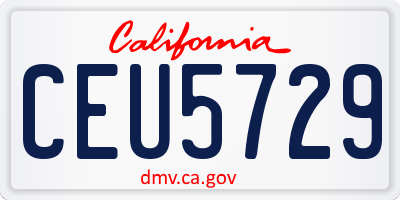 CA license plate CEU5729